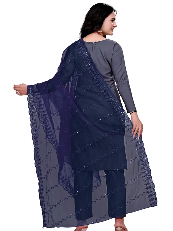 Organza_Embroidered_Dupatta_With_Sequins_Scalloped_Border_Navy_Blue