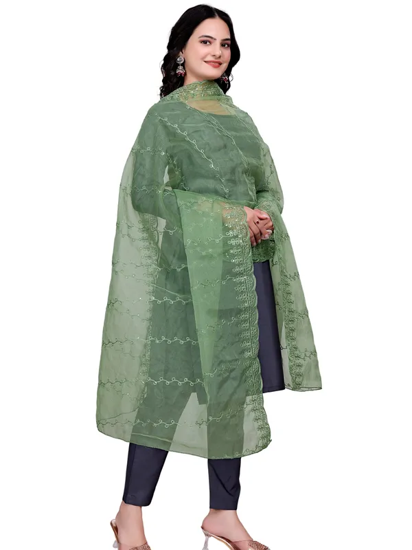 Organza_Embroidered_Dupatta_With_Sequins_Scalloped_Border_Pista_Green