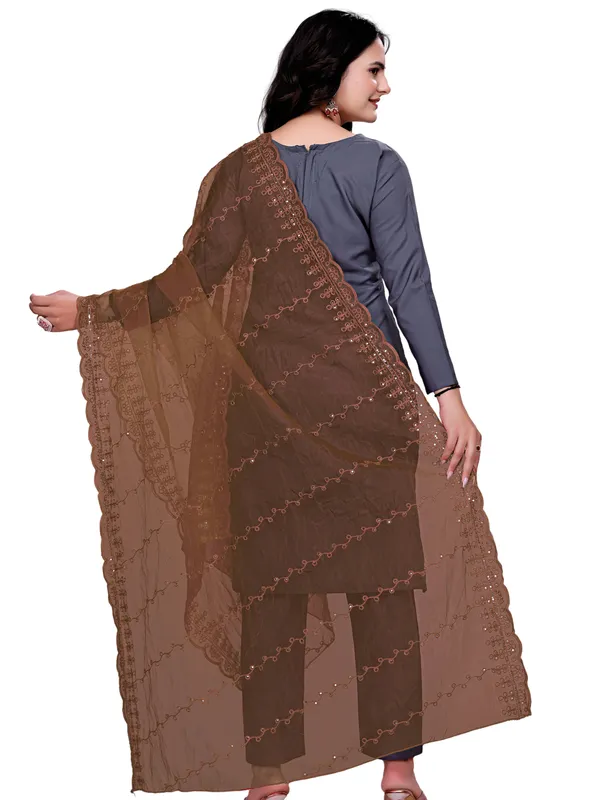 Organza_Embroidered_Dupatta_With_Sequins_Scalloped_Border_Brown