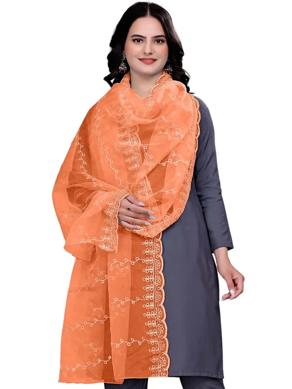 Organza_Embroidered_Dupatta_With_Sequins_Scalloped_Border_Peach
