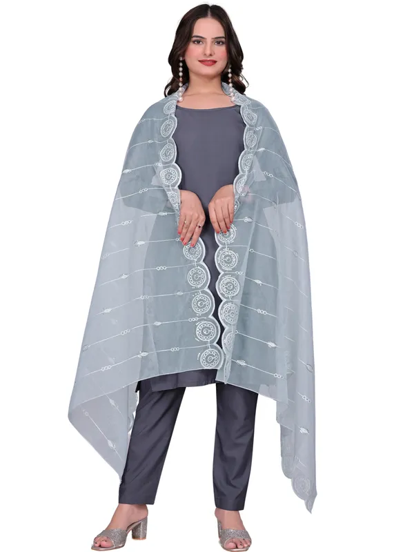 Organza_Striped_Embroidery_Dupatta_With_Medallion_Border_Grey