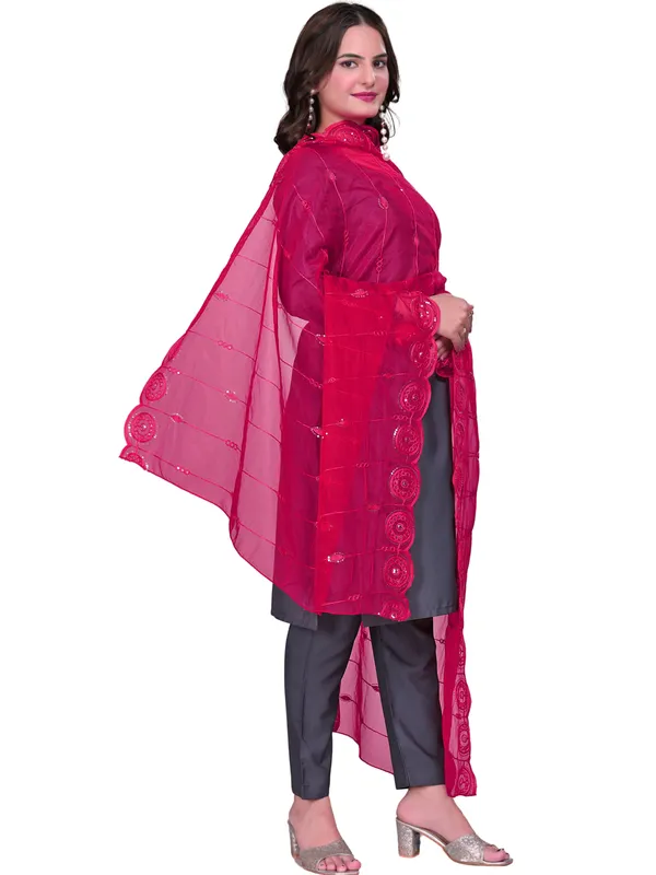 Organza_Striped_Embroidery_Dupatta_With_Medallion_Border_Pink
