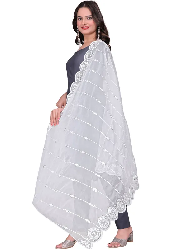 Organza_Striped_Embroidery_Dupatta_With_Medallion_Border_White