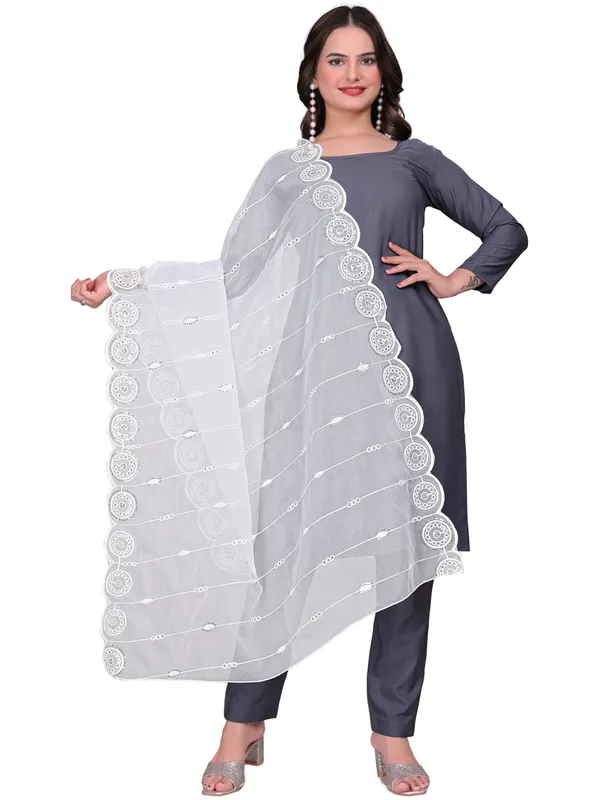 Organza_Striped_Embroidery_Dupatta_With_Medallion_Border_White