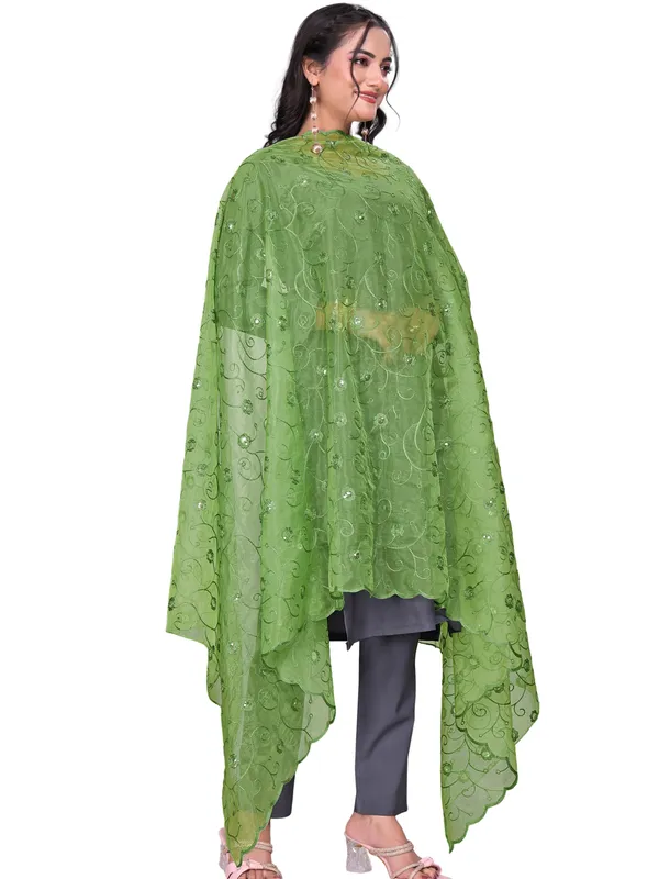 Organza_Floral_Jaal_Embroidered_Dupatta_With_Sequins_Pista_Green