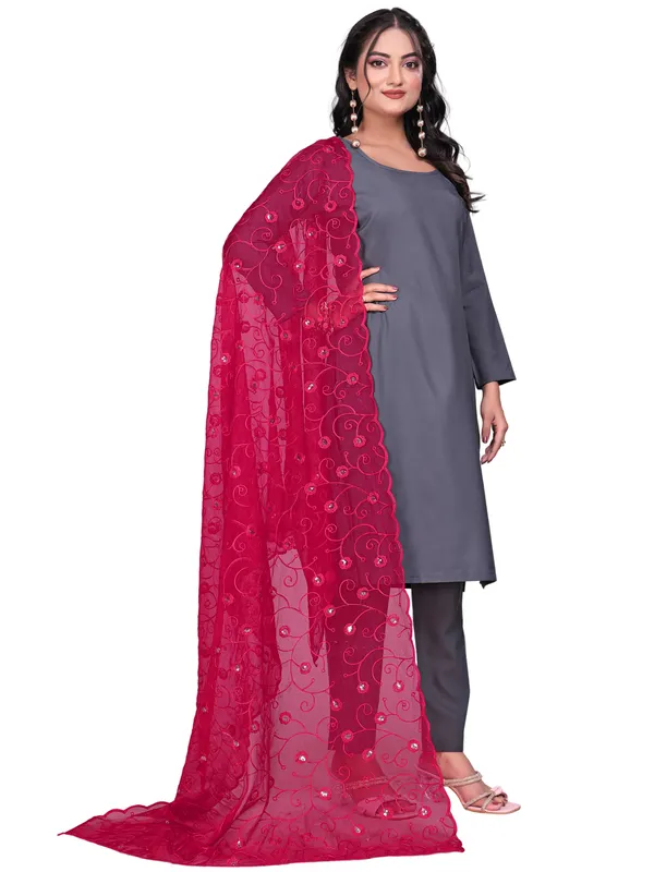 Organza_Floral_Jaal_Embroidered_Dupatta_With_Sequins_Pink