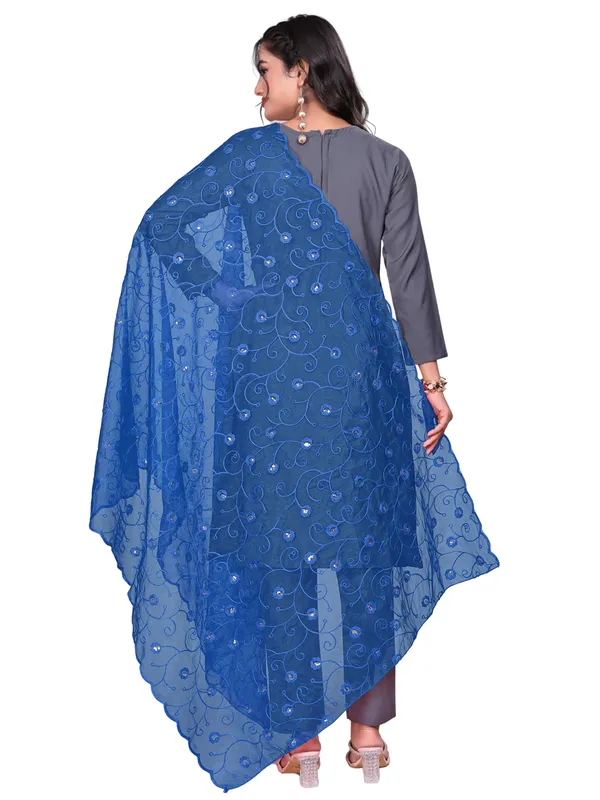 Organza_Floral_Jaal_Embroidered_Dupatta_With_Sequins_Kerosin_Blue