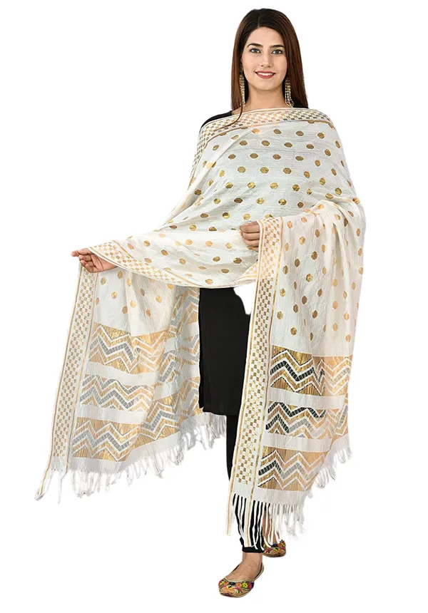 Net_Zari_Buti_Dupatta_With_Chevron_Pallu_Tassels_White