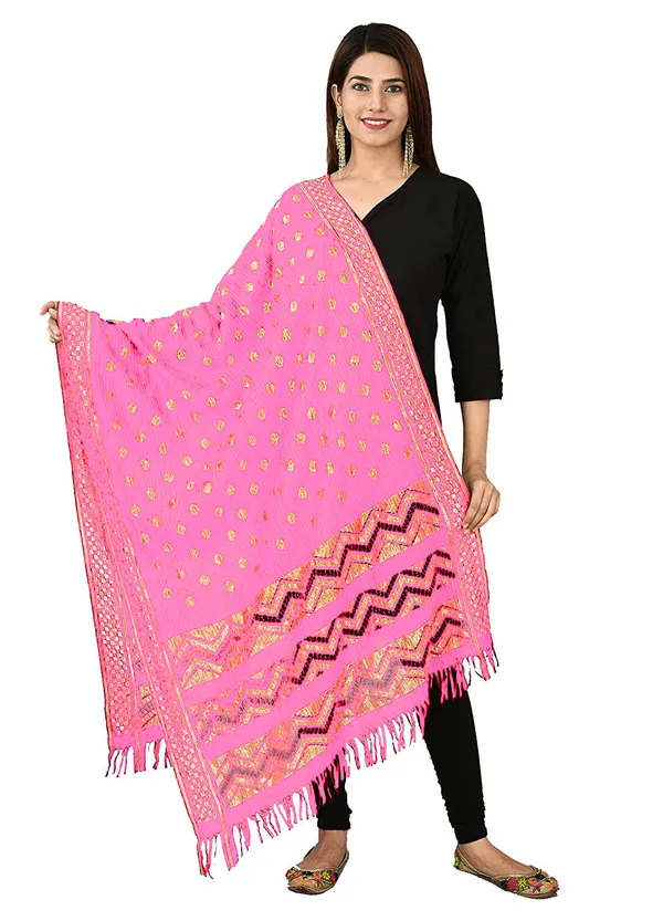 Net_Zari_Buti_Dupatta_With_Chevron_Pallu_Tassels_Light_Pink