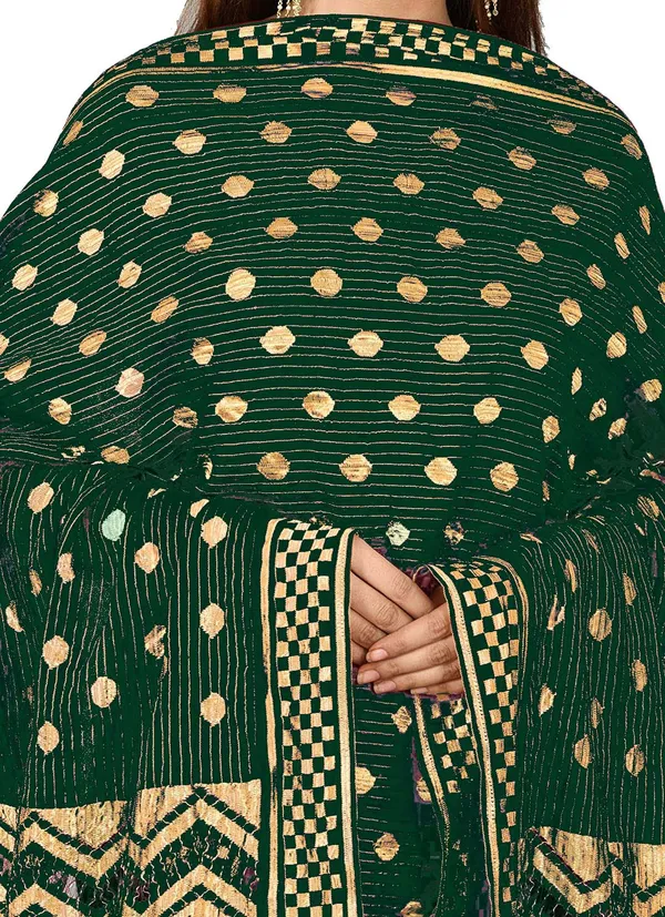 Net_Zari_Buti_Dupatta_With_Chevron_Pallu_Tassels_Green