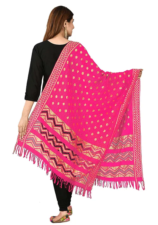 Net_Zari_Buti_Dupatta_With_Chevron_Pallu_Tassels_Pink