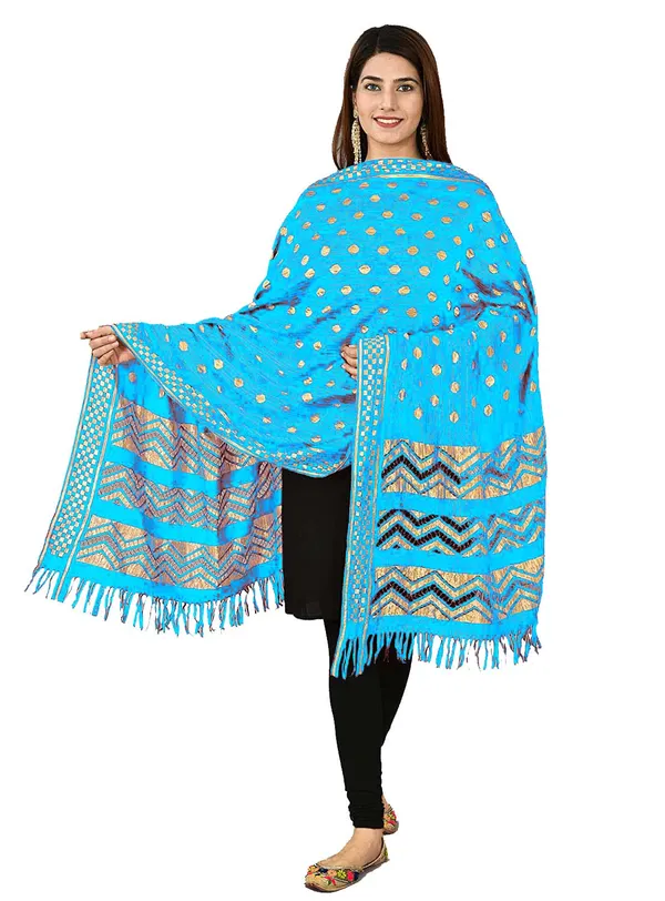 Net_Zari_Buti_Dupatta_With_Chevron_Pallu_Tassels_Sky_Blue
