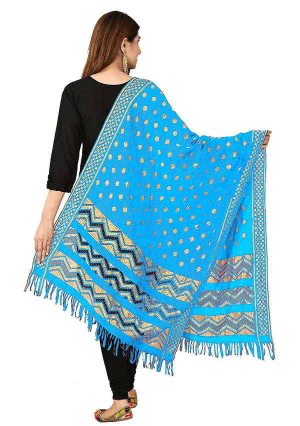 Net_Zari_Buti_Dupatta_With_Chevron_Pallu_Tassels_Sky_Blue
