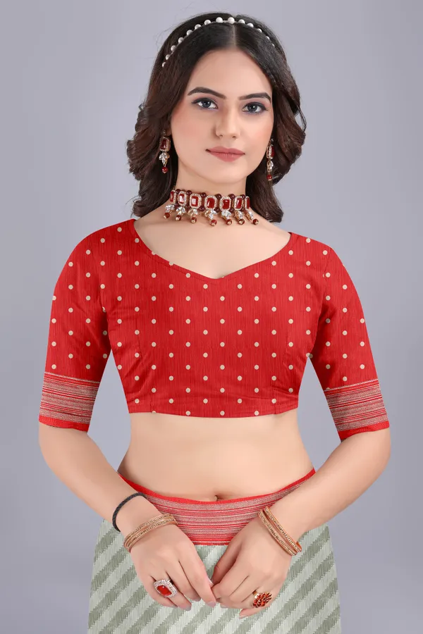 Linen_Cotton_Digital_Printed_Saree_With_Blouse_Piece_Red