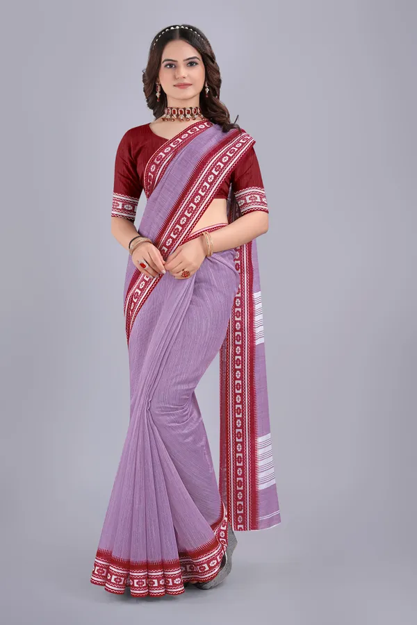 Linen_Cotton_Digital_Printed_Saree_With_Blouse_Piece_Lavender