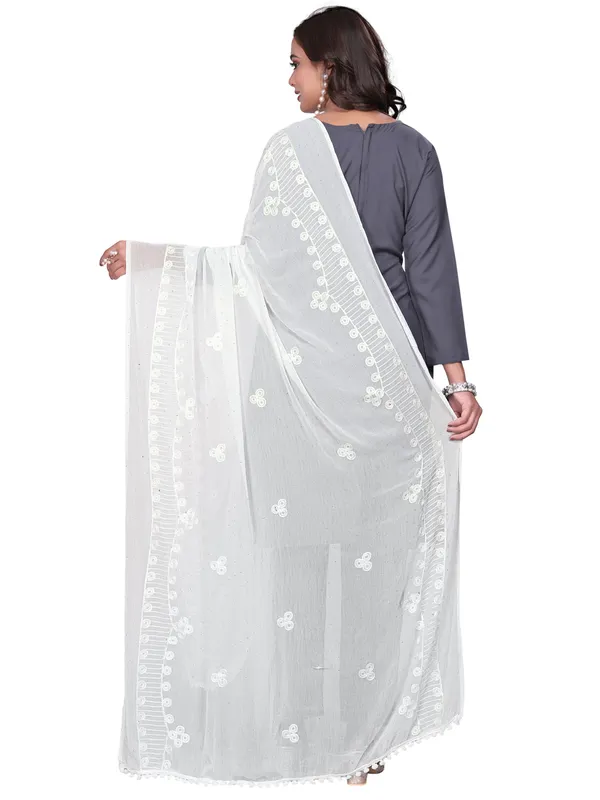 Chiffon_Embroidered_Goti_Dupatta_With_Stone_Work_Pom_Pom_Lace_White