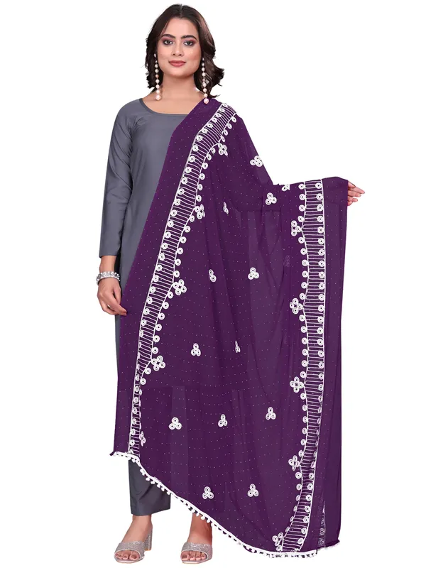 Chiffon_Embroidered_Goti_Dupatta_With_Stone_Work_Pom_Pom_Lace_Wine