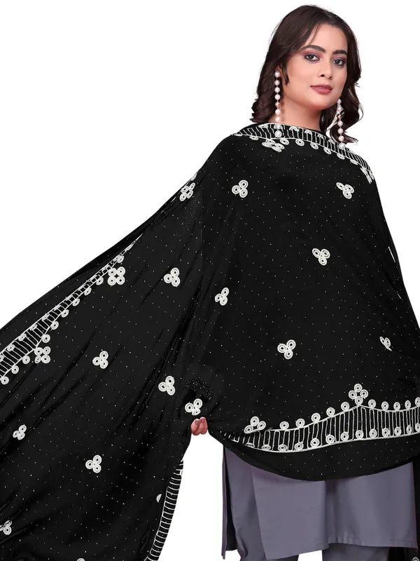 Chiffon_Embroidered_Goti_Dupatta_With_Stone_Work_Pom_Pom_Lace_Black