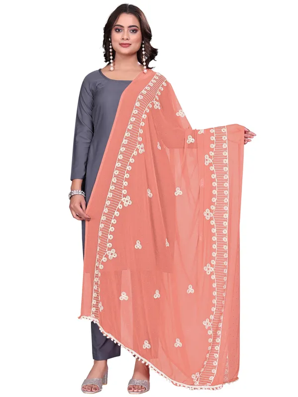 Chiffon_Embroidered_Goti_Dupatta_With_Stone_Work_Pom_Pom_Lace_Peach