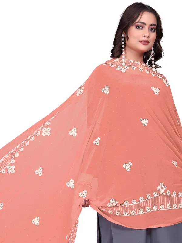 Chiffon_Embroidered_Goti_Dupatta_With_Stone_Work_Pom_Pom_Lace_Peach
