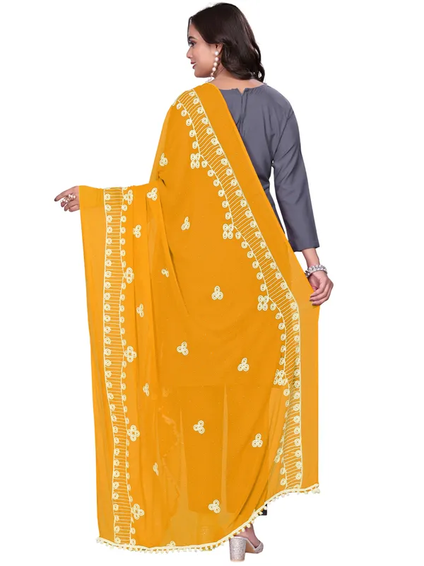 Chiffon_Embroidered_Goti_Dupatta_With_Stone_Work_Pom_Pom_Lace_Yellow