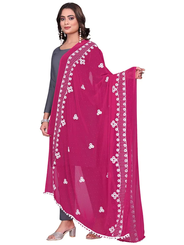 Chiffon_Embroidered_Goti_Dupatta_With_Stone_Work_Pom_Pom_Lace_Pink