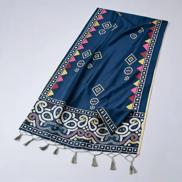 Bandhani_Printed_Art_Silk_Dupatta_For_Women_With_Tassels_Navy