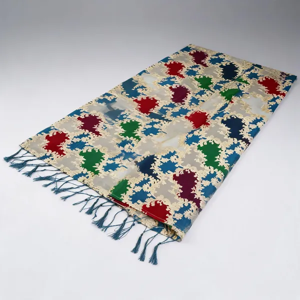 Chinon_Dupatta_With_Digital_Gold_Foil_Print_And_Tassels_Multicolor_3