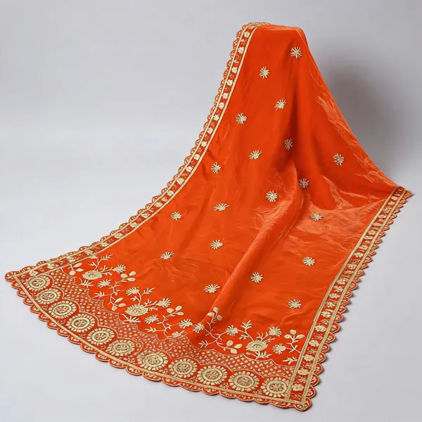 Art_Silk_Dupatta_With_Heavy_Zari_Sequin_Embroidered_Border_Orange