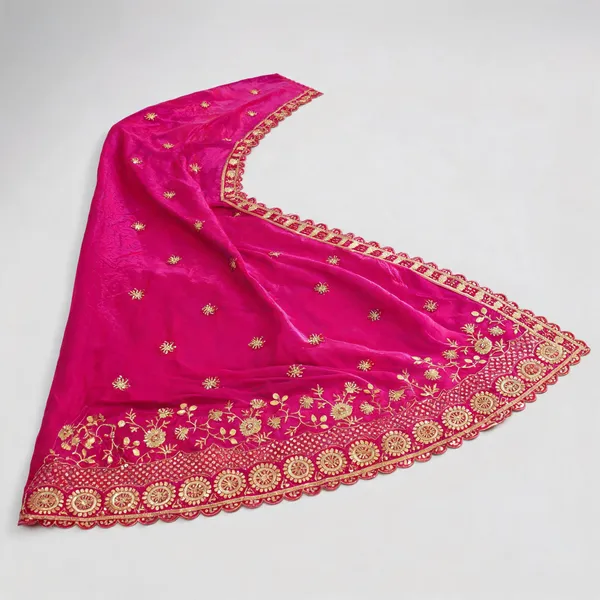 Art_Silk_Dupatta_With_Heavy_Zari_Sequin_Embroidered_Border_Pink
