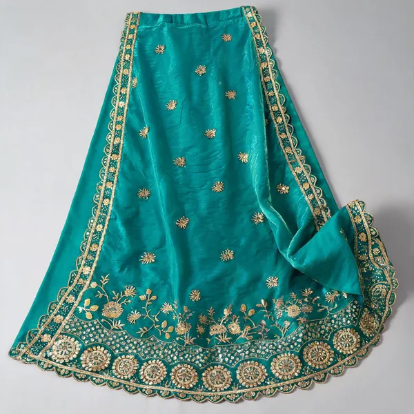 Art_Silk_Dupatta_With_Heavy_Zari_Sequin_Embroidered_Border_Rama_Green