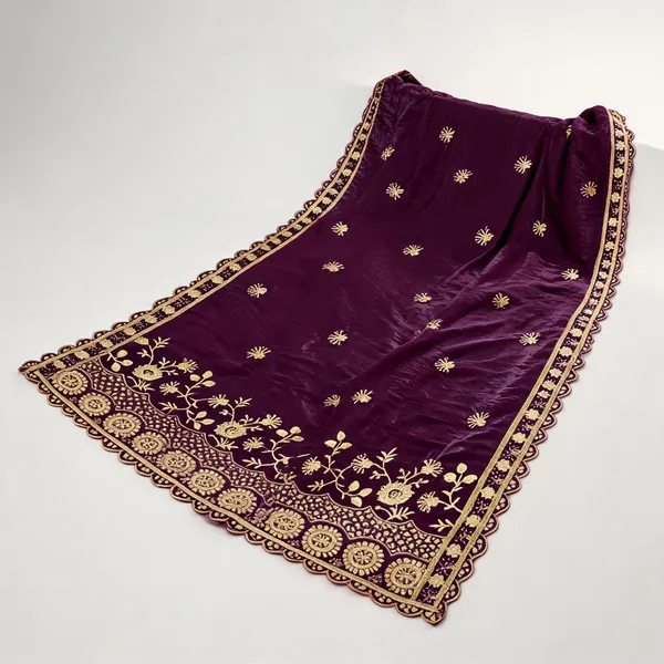 Art_Silk_Dupatta_With_Heavy_Zari_Sequin_Embroidered_Border_Wine