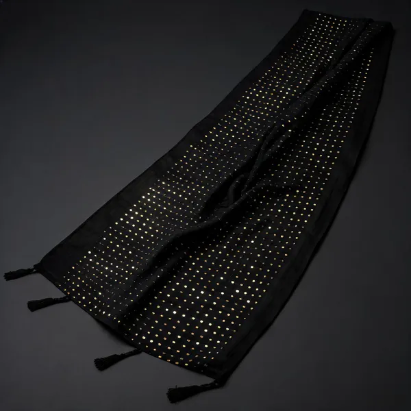 Chanderi_Sequin_Embroidered_Dupatta_With_Tassels_Black
