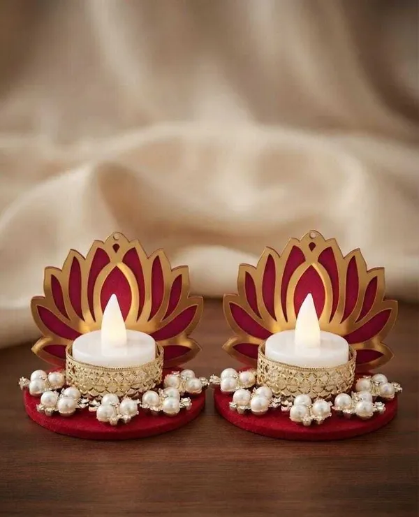 ArtiKa_India_Wooden_Tealight_Holder_Set_(Pink,_Pack_of_2)