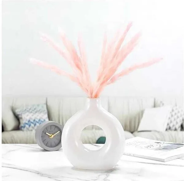 ArtiKa_India_Donut_Vase-_6inch-white_Ceramic_Vase_(15.24_inch,_White)