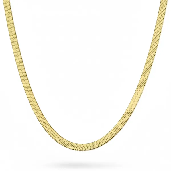 Gold_Plated_Herringbone_Chain_Necklace_For_Men