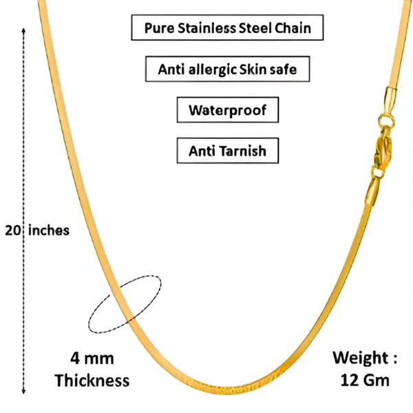Gold_Plated_Herringbone_Chain_Necklace_For_Men