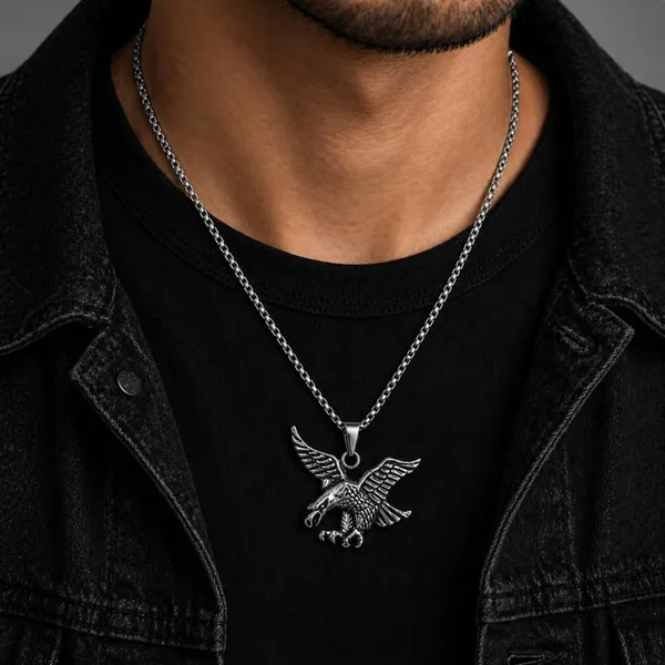 Stainless_Steel_Eagle_Pendant_Necklace_For_Men