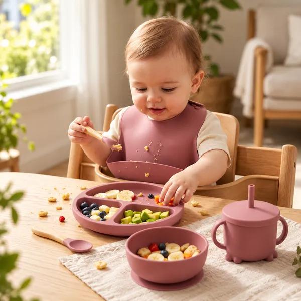 6_Pcs_Silicone_Baby_Feeding_Set