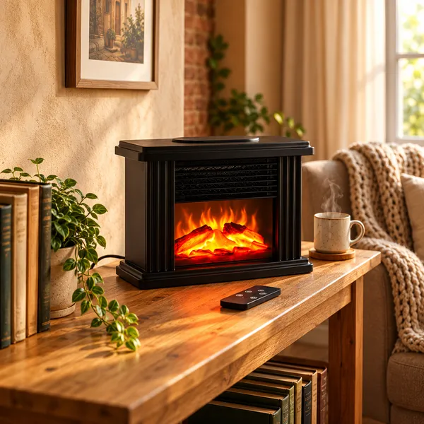 1000W_Mini_Electric_Fireplace_Heater_With_Remote_Control