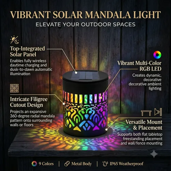 Dizaa_Solar_Mandala_Wall_Light,_Solar_Powered_Outdoor_Decorative_Lamp_with_Auto_On_Off_Solar_Light_Set
