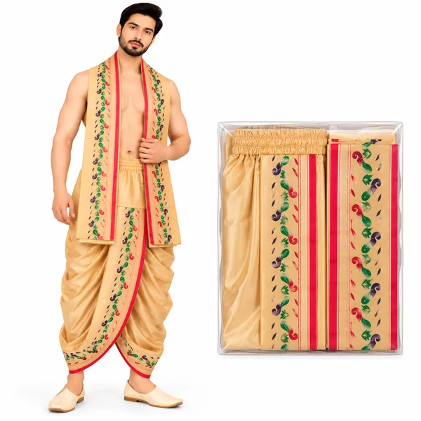 Cream_Traditional_Dhoti_And_Angavastram_Set_for_Men