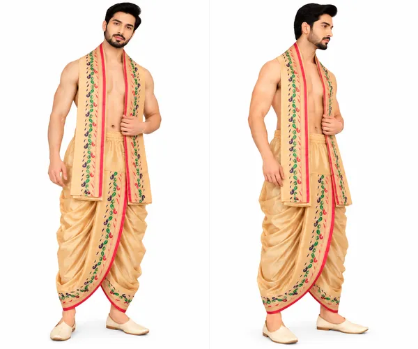 Cream_Traditional_Dhoti_And_Angavastram_Set_for_Men