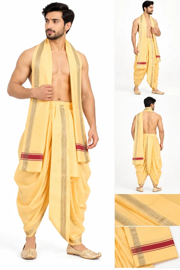 Yellow_Traditional_Dhoti_And_Angavastram_Set_for_Men