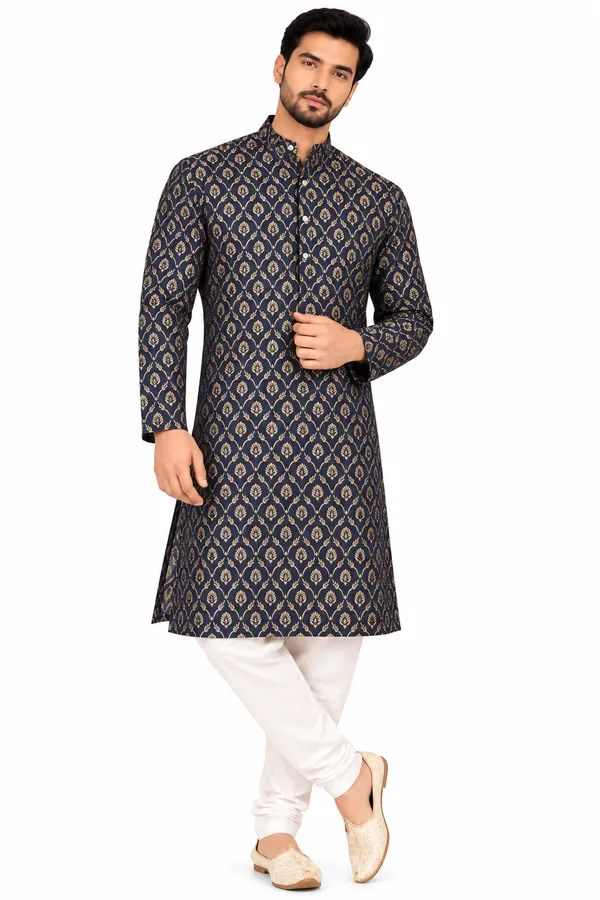 Navy_Blue_Printed_Straight_Kurta_for_Men