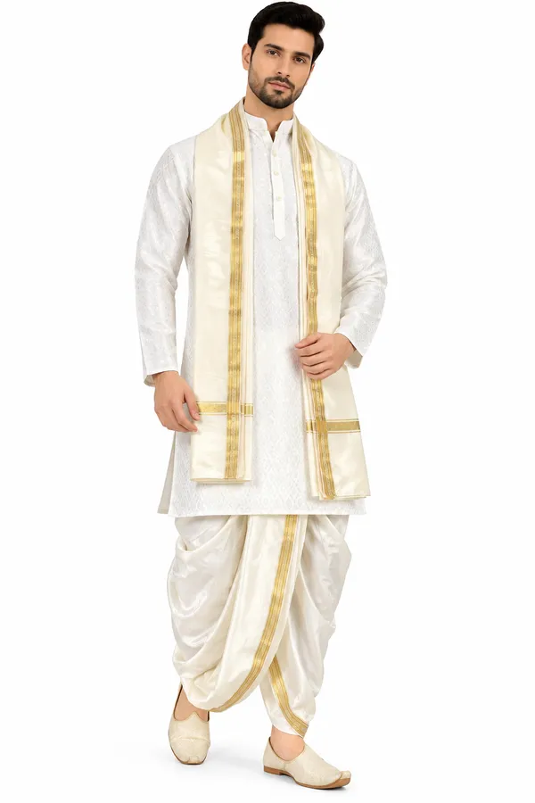 White_Ethnic_Kurta_Dhoti_Set_for_Men