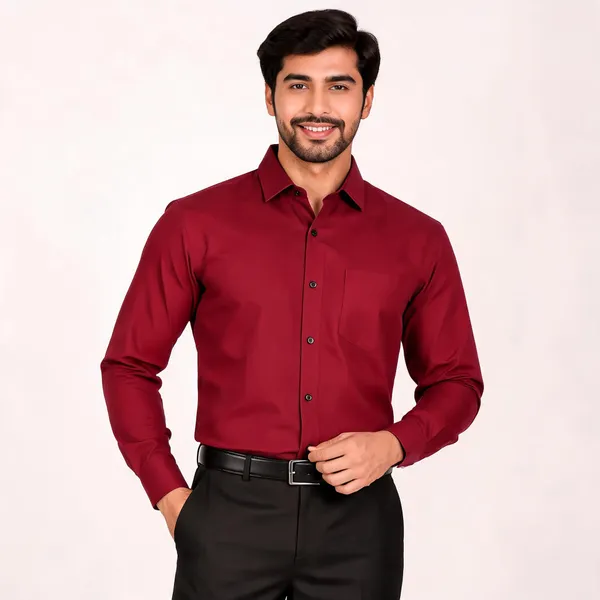 Maroon_Regular_Fit_Full_Sleeve_Formal_Shirt_For_Men