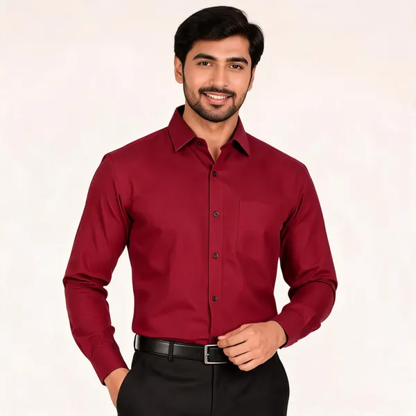 Maroon_Regular_Fit_Full_Sleeve_Formal_Shirt_For_Men