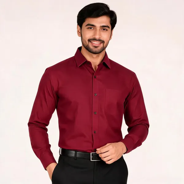 Maroon_Regular_Fit_Full_Sleeve_Formal_Shirt_For_Men