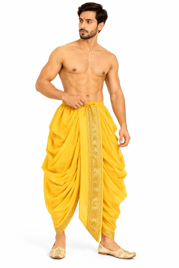 Yellow_Traditional_Dhoti_for_Men